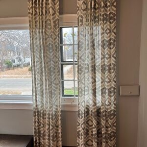 West Elm Ikat Gray Patterned Curtains